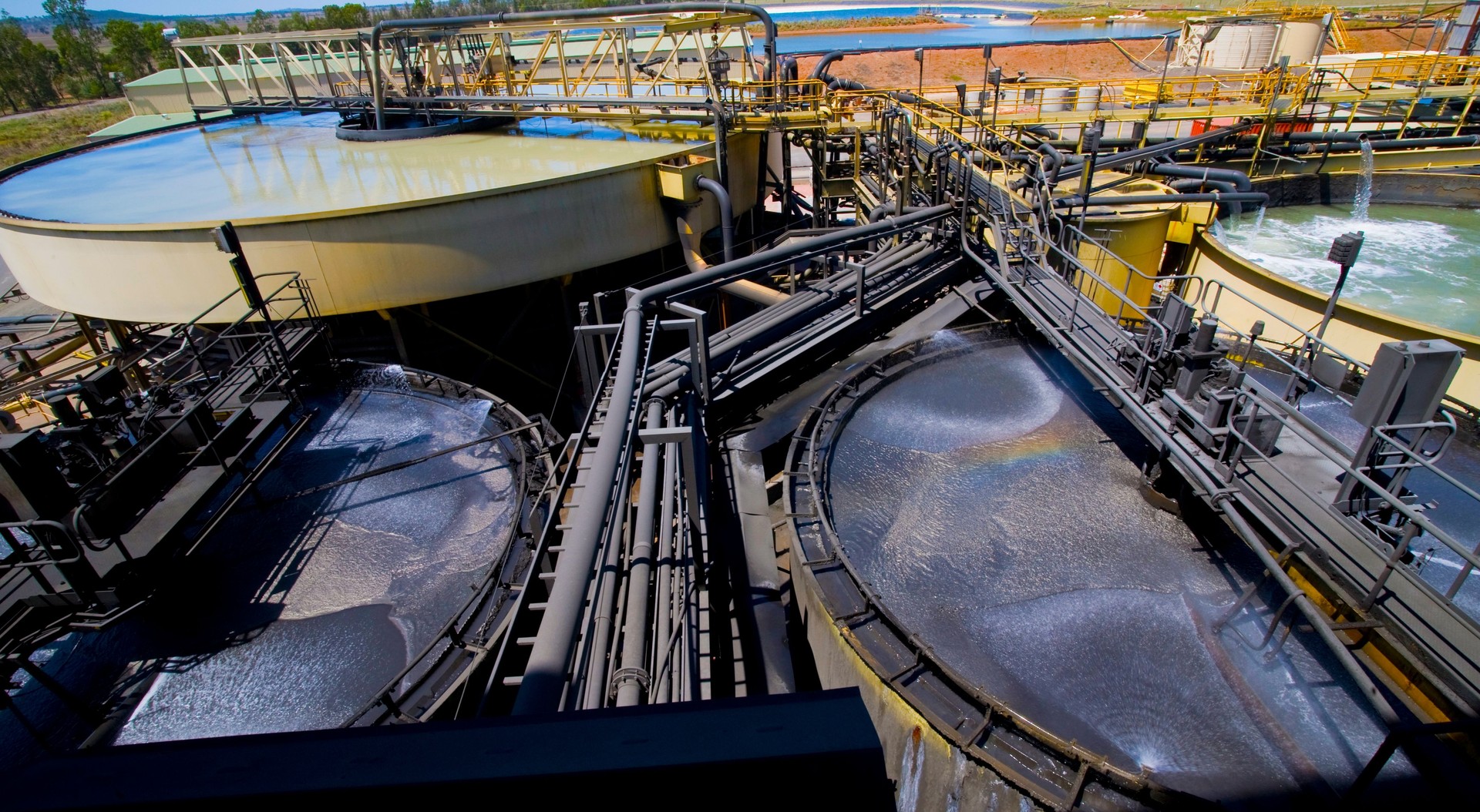 Gold mining floatation tanks.